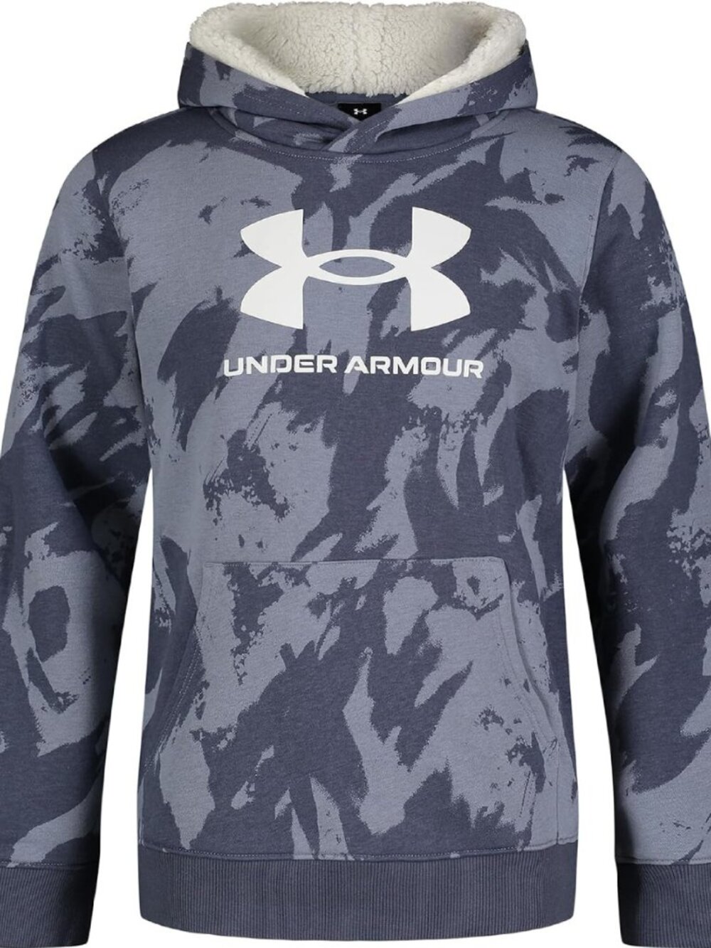 Under Armour Girls Size Medium Gray Sherpa Hoodie Sweatshirt Camo